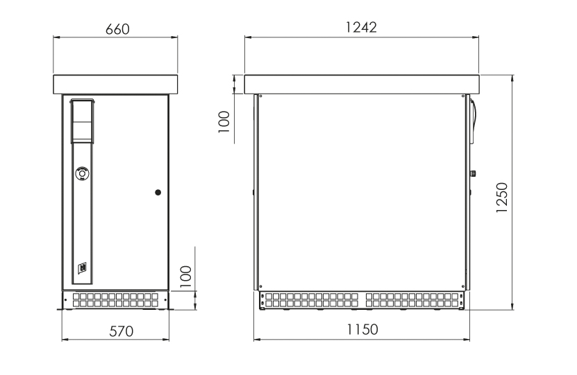 Габариты ITW GSE 2400 Compact (120-140-180кВА), стационарная установка Габариты ITW GSE 2400 Compact (120-140-180кВА), стационарная установка
