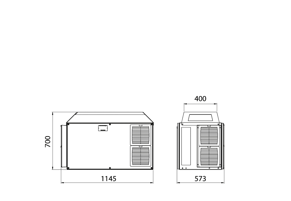 Габариты ITW GSE 2400 Compact (30-90кВА) Габариты ITW GSE 2400 Compact (30-90кВА), установка под телетрап
